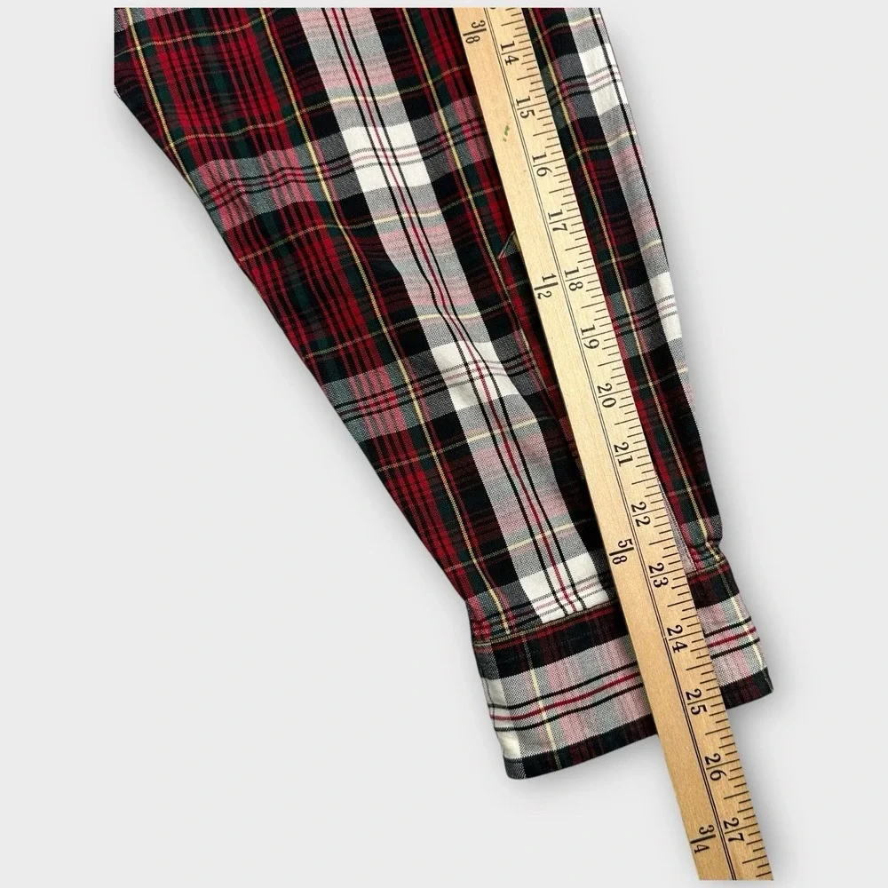 VTG Polo Ralph Lauren Shirt XXL Tartan Plaid Long Sleeve Blaire Oxford‎ Pocket